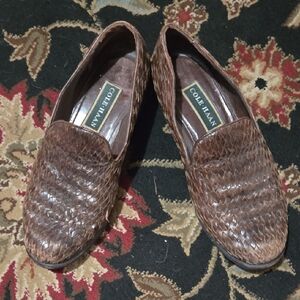 Cole Haan Tan Woven Slip-On Shoes